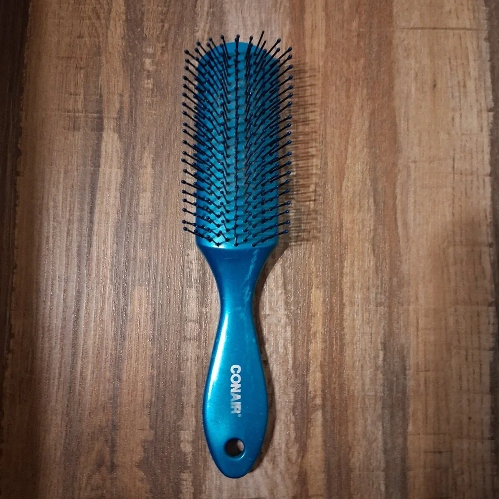 Vintage 90s Y2k Conair Hair‎ brush Teal Shiny GUC